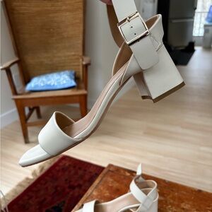 Nisolo Cream Block Heel Sandals